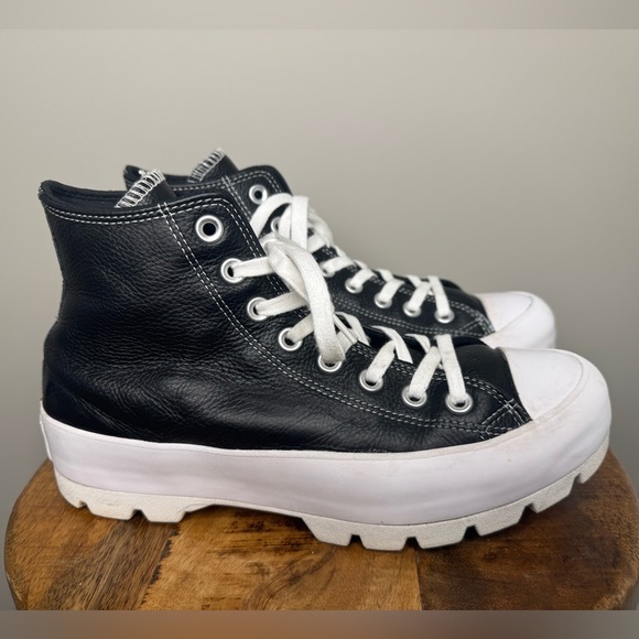 Converse All Star Lugged Platform High Top Leather Trainers Women's Sz 9 - Picture 3 of 10